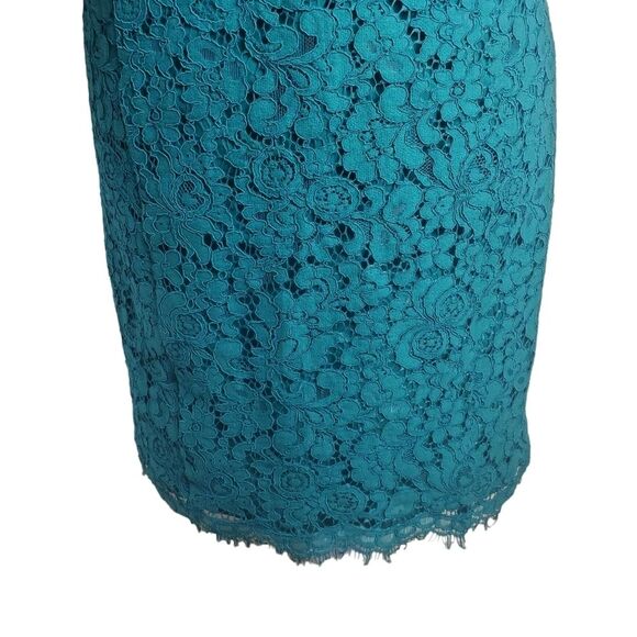 Loft Green Lace High Neck Bodycon Dress Size 0 - Picture 6 of 8